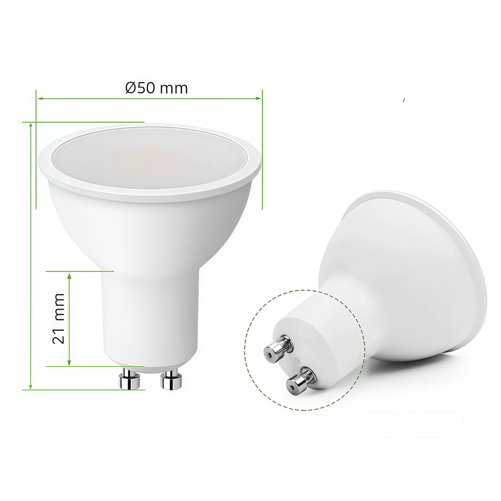5W LED spot med GU10 fatning - Energibesparende belysning til din bolig - 230V