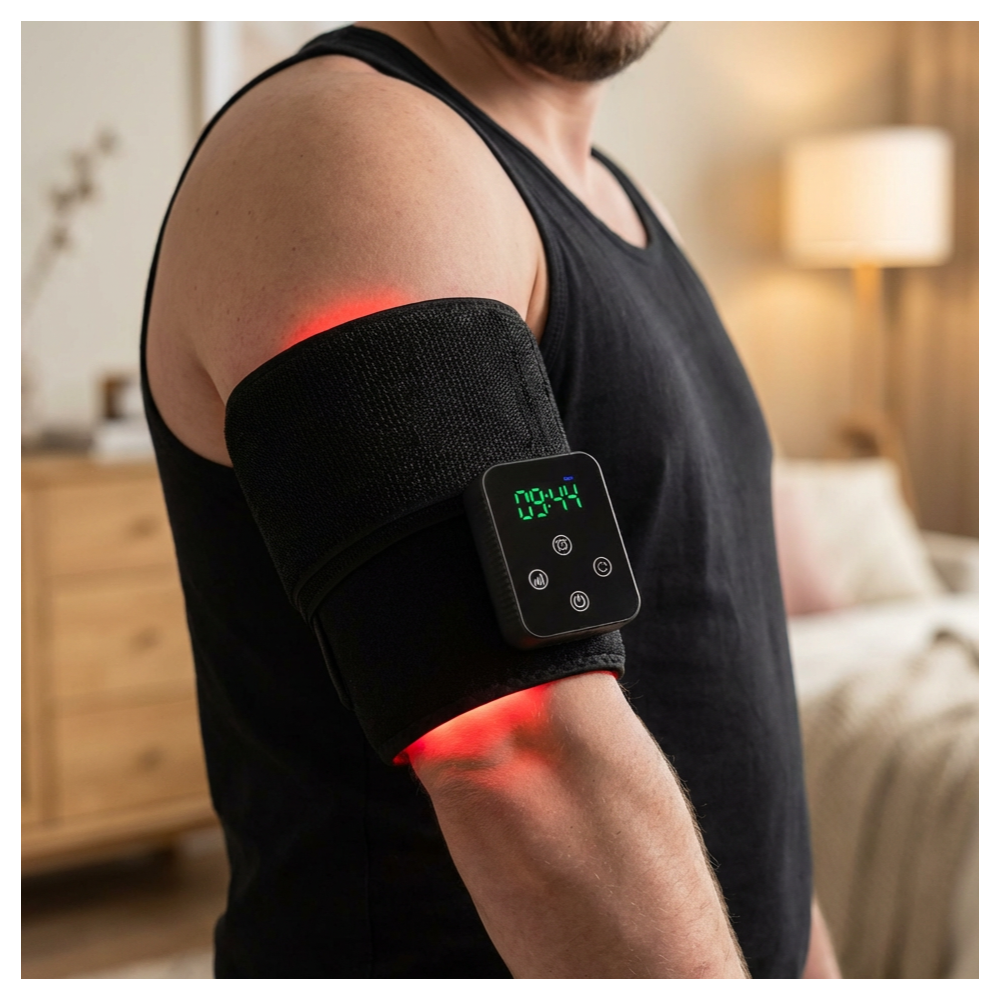 Infrarødt Vitality lysterapi bælte til nakke, lænd og mere - med 10W effekt og batteri