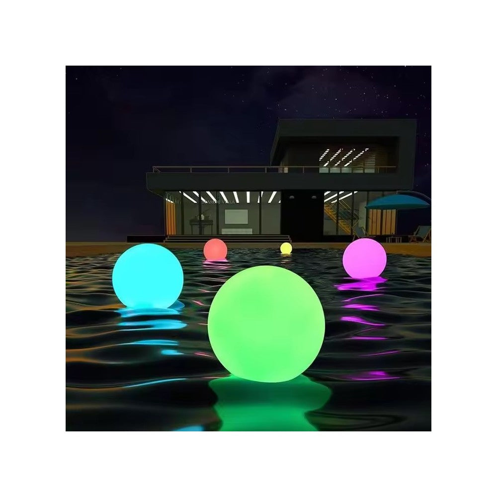 Genopladelig RGBW LED kugle med fjernbetjening (Ø20 cm) – IP68 klassificering
