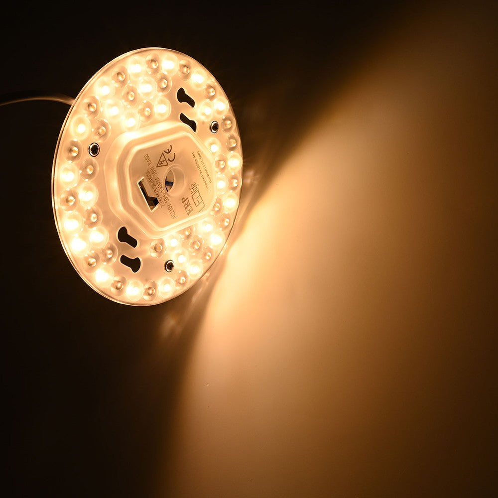 18W LED indsats med linser, flicker free - Ø13 cm, Valgfri CCT, erstat G24, cirkelrør og kompaktrør