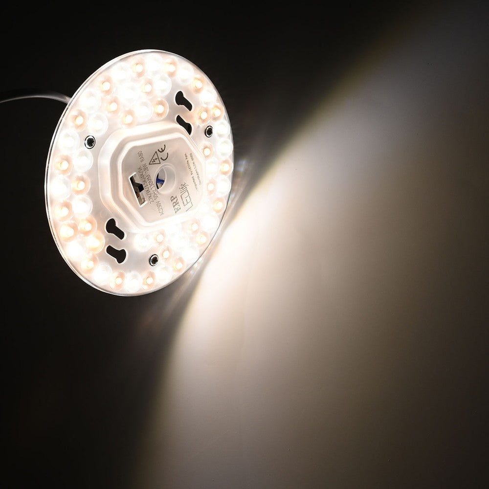 18W LED indsats med linser, flicker free - Ø13 cm, Valgfri CCT, erstat G24, cirkelrør og kompaktrør