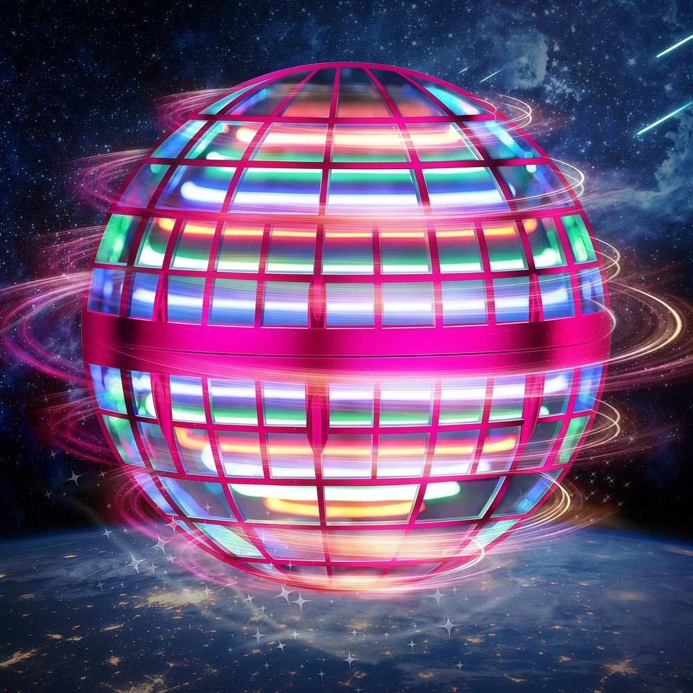 Hover Orb flyvende bold med RGB lys - Ø8,5 cm, lilla, perfekt til børn og barnlige sjæle.