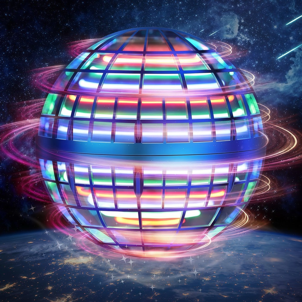 Hover Orb flyvende bold med RGB lys - Ø9,5 cm, blå, ideel til børn og barnlige sjæle, effekt på 2W