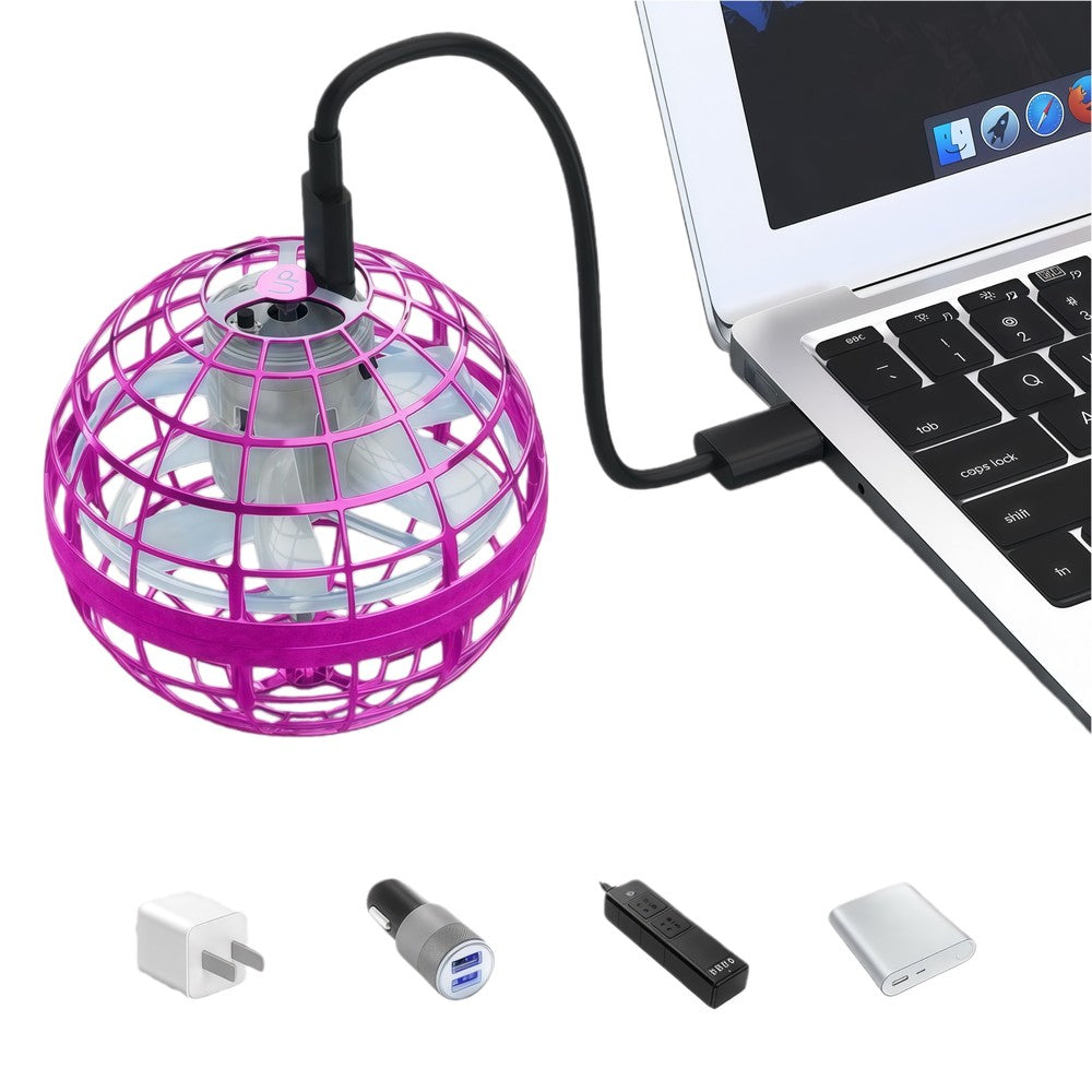 Hover Orb flyvende bold med RGB lys, lilla - Perfekt til børn og barnlige sjæle, Ø9,5 cm, 2W effekt