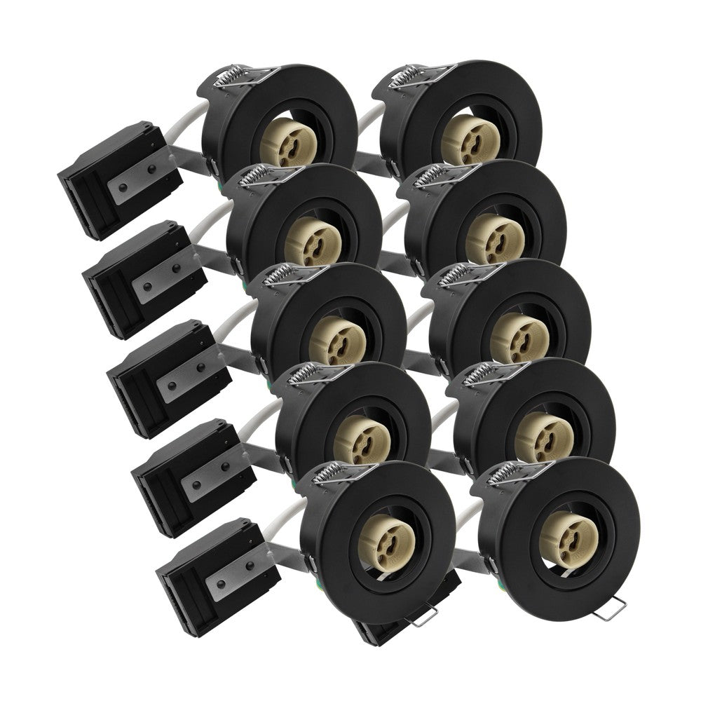 10 stk. V-Tac indbygningsspot - GU10, sort, IP20, 230V, 3 års producentgaranti