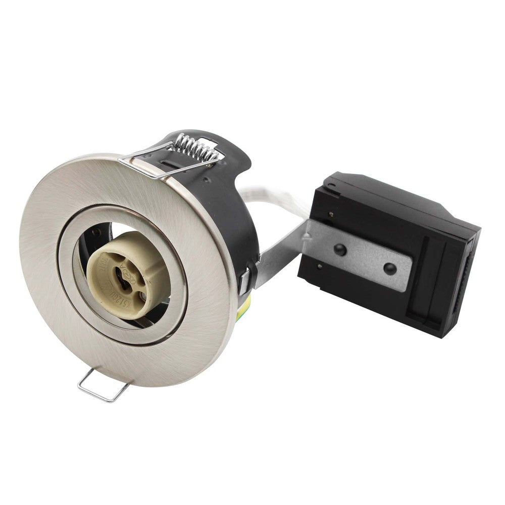 10 stk. V-Tac indbygningsspot - GU10, satin nikkel, IP20, 230V, 3 års producentgaranti