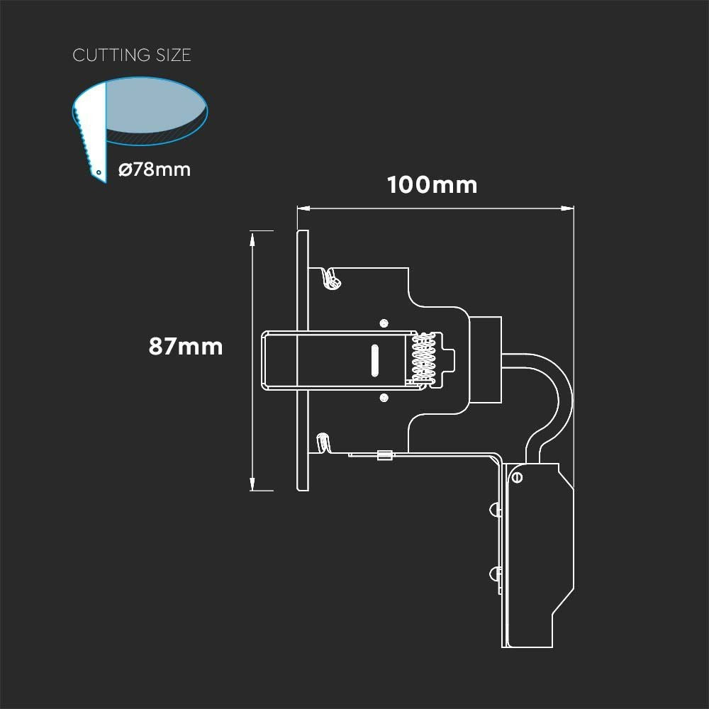 10 stk. V-Tac indbygningsspot - GU10, satin nikkel, IP20, 230V, 3 års producentgaranti