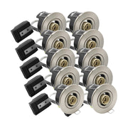 10 stk. V-Tac indbygningsspot - GU10, satin nikkel, IP20, 230V, 3 års producentgaranti