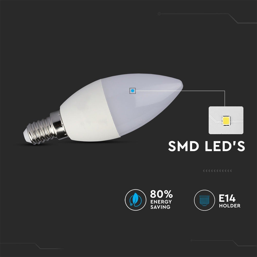 5 stk. RGB+CW E14 pære med RF fjernbetjening - dæmpbar, 3.5W, 320lm, RA80 - Pakke med 5 stk. E14 pærer til stemningsfuldt lys
