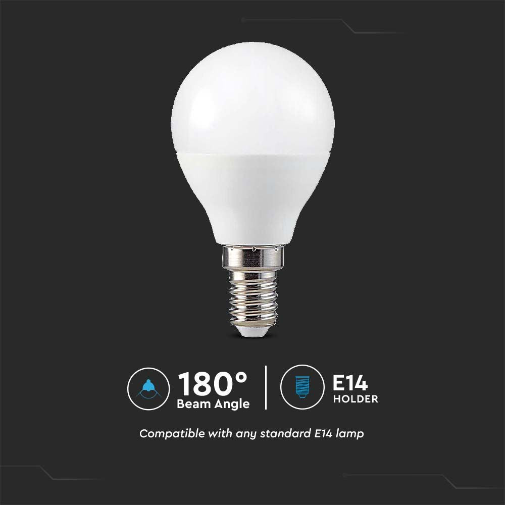 5 stk. RGBW LED Pære - 4,8W, RF fjernbetjening, dæmpbar, E14 fatning - 470lm, RA80