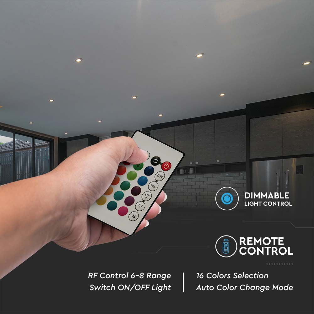 5 stk. RGBW LED Pære - 4,8W, RF fjernbetjening, dæmpbar, E14 fatning - 470lm, RA80