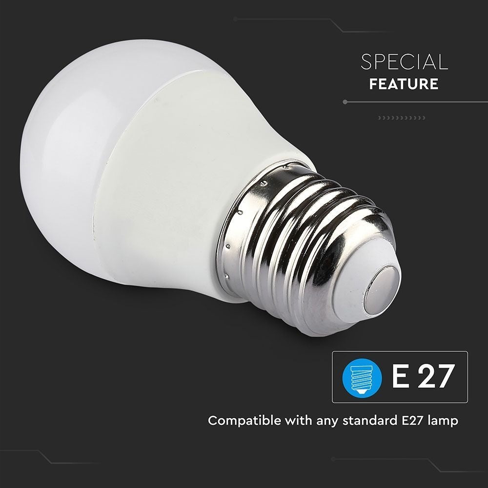 5 stk. Wifi LED pære - 5W, Tuya/Smart Life, Google Home kompatibel, E27, G45, 470lm, RA80