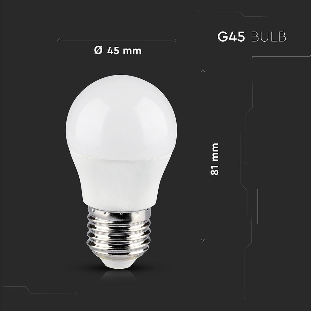 5 stk. Wifi LED pære - 5W, Tuya/Smart Life, Google Home kompatibel, E27, G45, 470lm, RA80