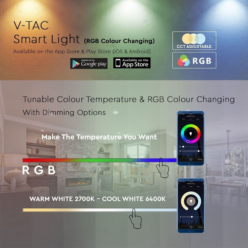5 stk. Wifi LED pære - 5W, Tuya/Smart Life, Google Home kompatibel, E27, G45, 470lm, RA80