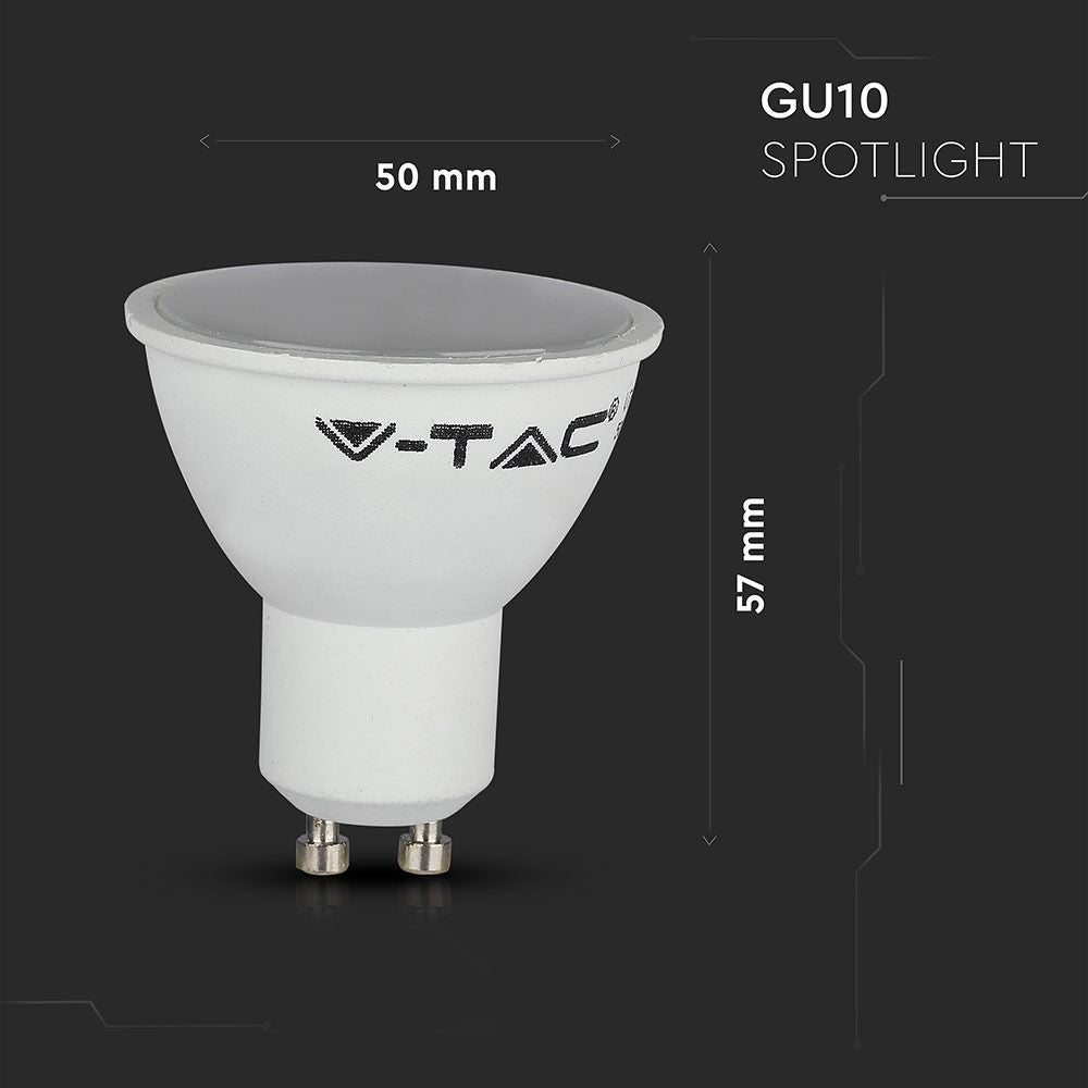 10 stk. Wifi LED GU10 pærer - 5W, Tuya/Smart Life, kompatibel med Google Home, erstatter 27W, 400lm, RA80