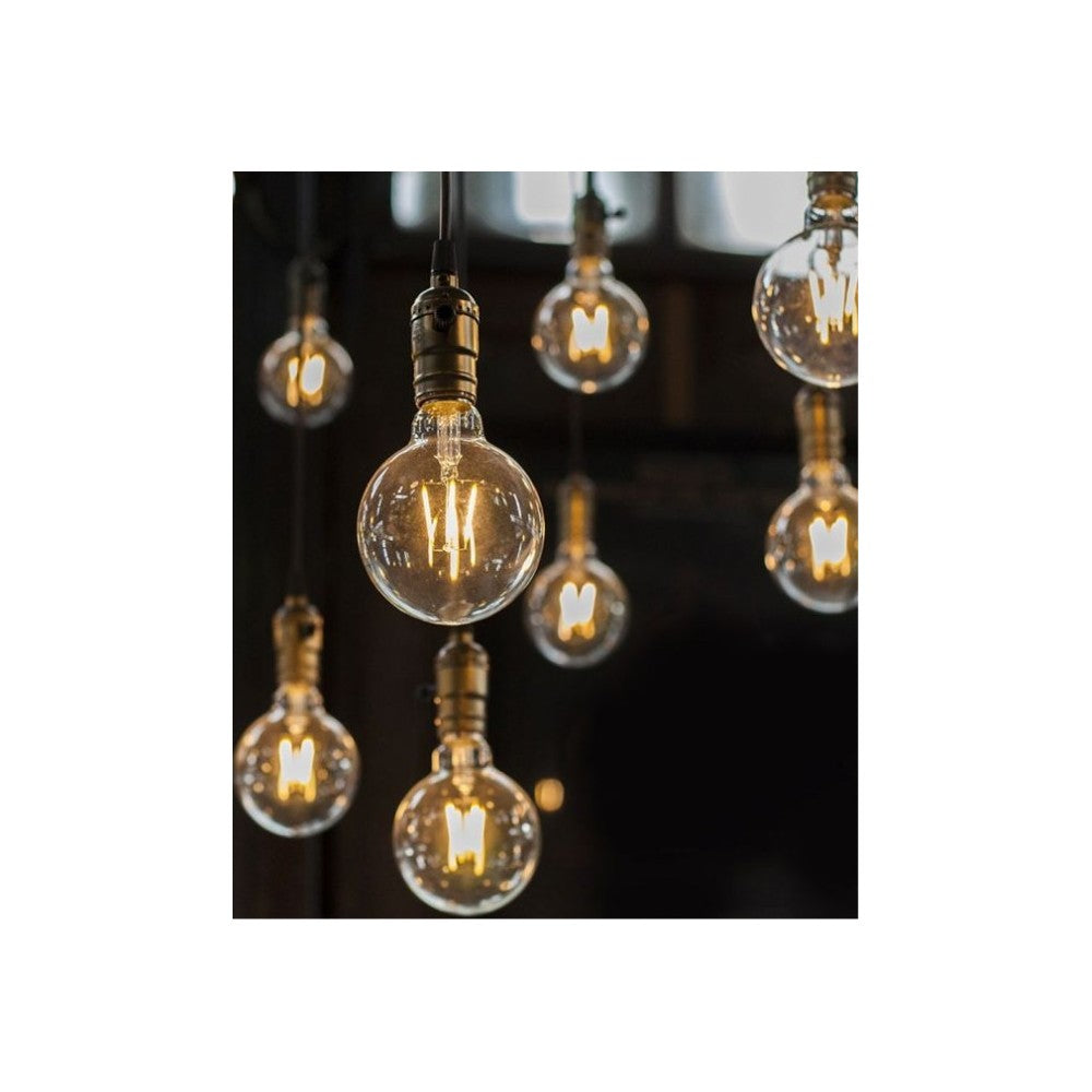 V-Tac 6W LED globepære - Samsung LED chip, Kultråd, Ø12,5 cm, E27 (Erstatter 60W, 806lm, RA80)
