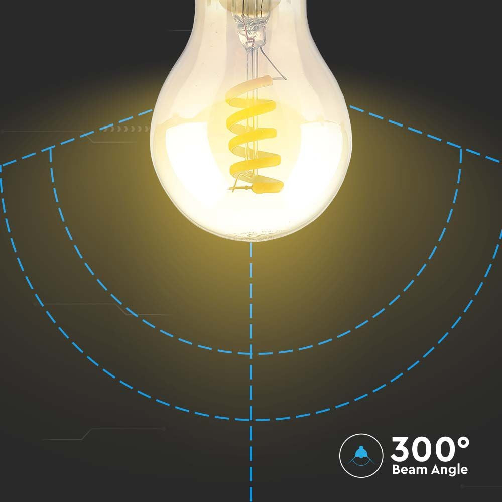 Vt-2154 LED pære 4W - spiral kultråds, amber, 1800K - E27 stor fatning, 220lm, RA80