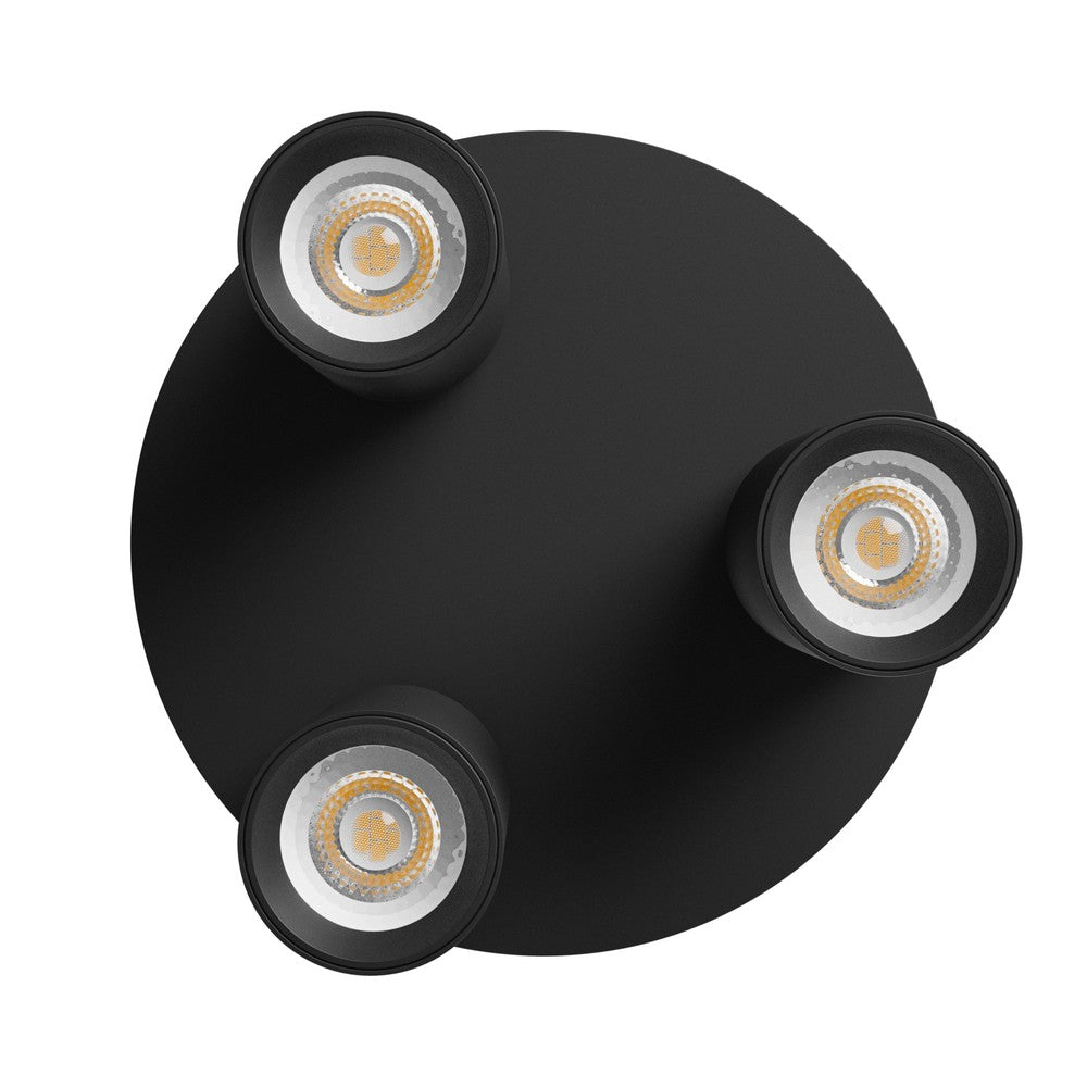 Madara Altro Loftlampe Sort 3xGU10 - 230V IP20 Elegante Runde Design Mål 220x134mm