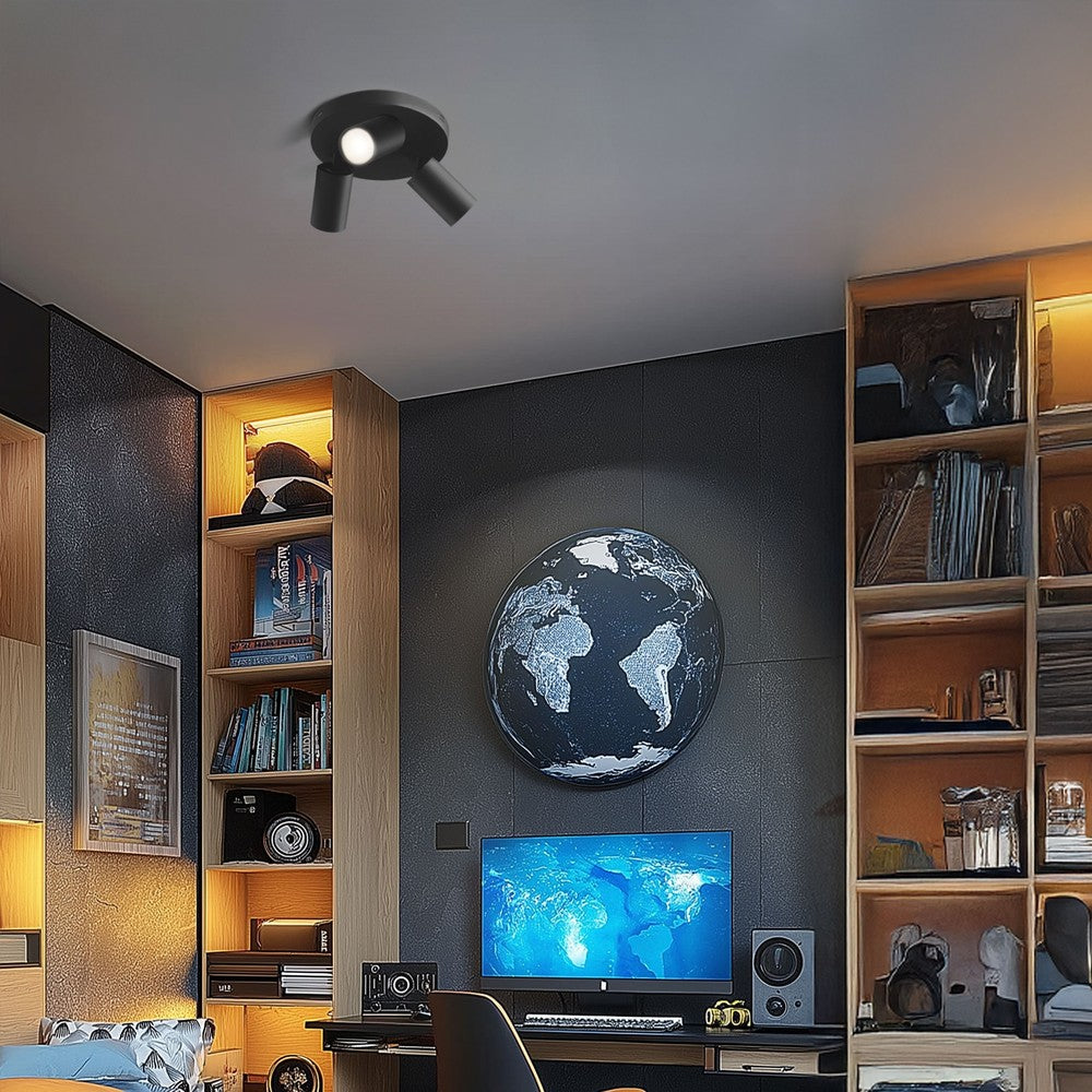 Madara Altro Loftlampe Sort 3xGU10 - 230V IP20 Elegante Runde Design Mål 220x134mm