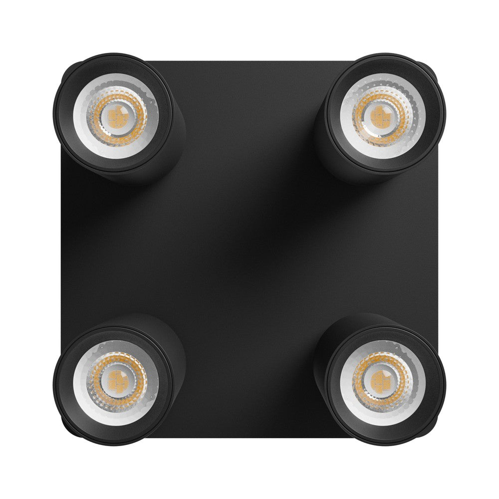 Madara Altro loftslampe med 4 GU10-pærer i sort - 230V, IP20 - Elegant belysning til loftet.