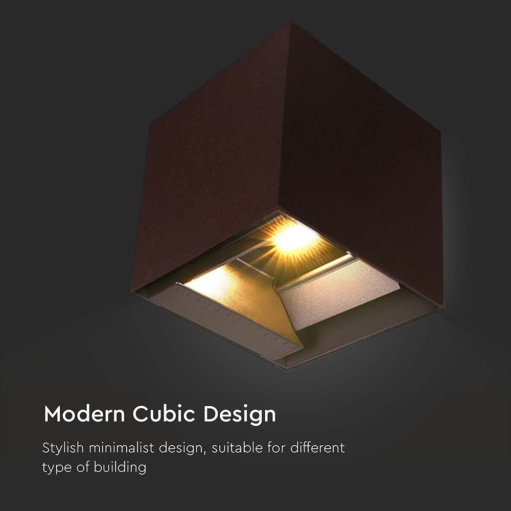 LED væglampe 9W med solcelle, PIR-sensor, corten hus - 3-i-1 funktion, IP65, 800lm