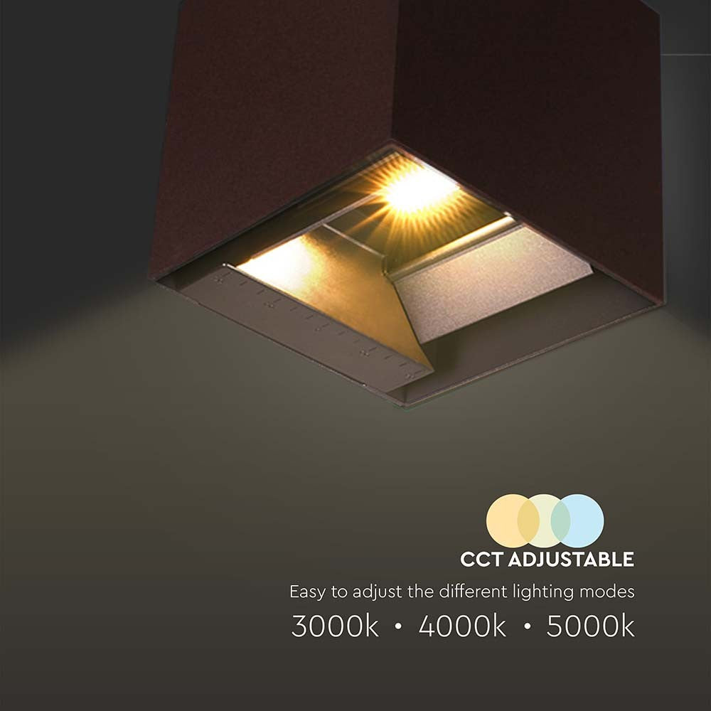 LED væglampe 9W med solcelle, PIR-sensor, corten hus - 3-i-1 funktion, IP65, 800lm