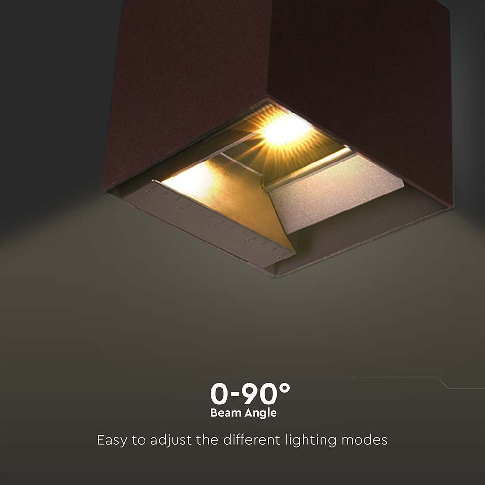 LED væglampe 9W med solcelle, PIR-sensor, corten hus - 3-i-1 funktion, IP65, 800lm