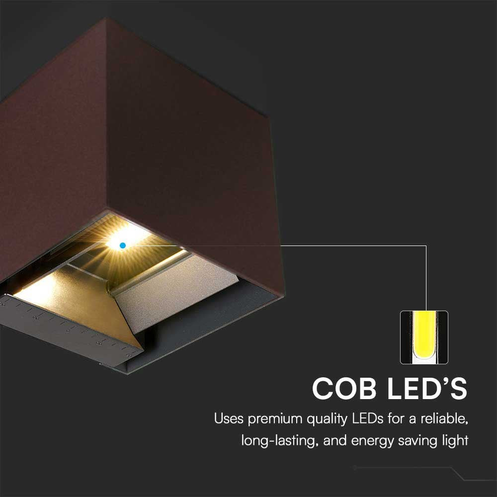 LED væglampe 9W med solcelle, PIR-sensor, corten hus - 3-i-1 funktion, IP65, 800lm