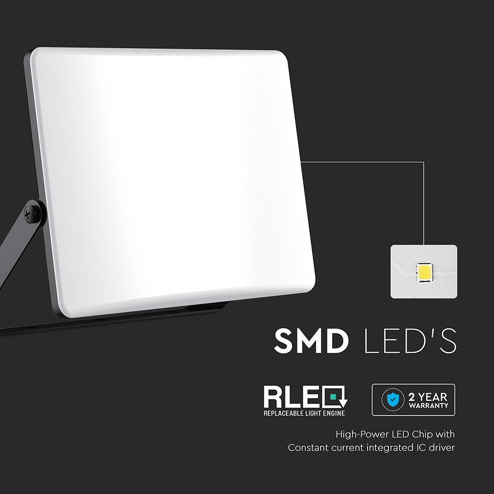 VT-44107CCT LED projektør 100W - mælkehvidt PC-dæksel, justerbar farvetemperatur (CCT 3-i-1)