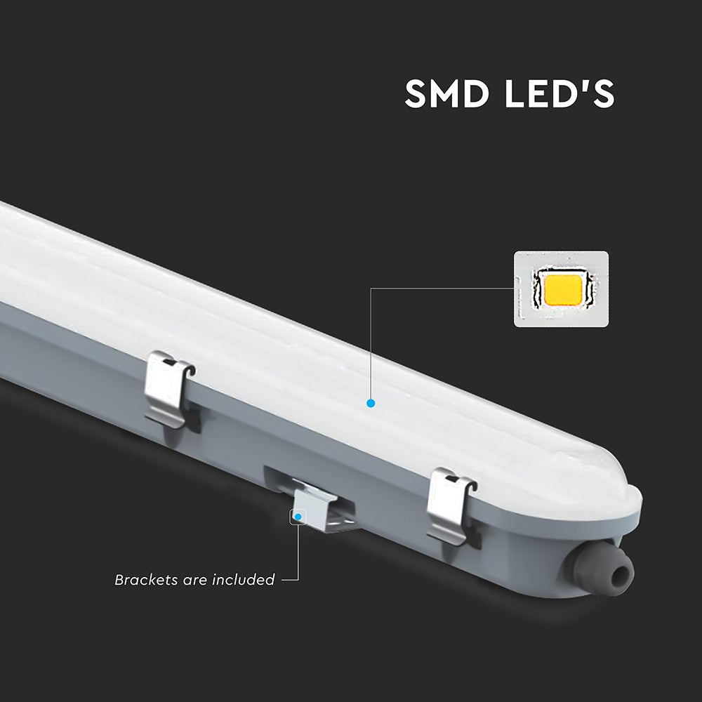 120 cm VT-120137S LED armatur 36W - Vandtæt med sensor & mælkehvidt dæksel