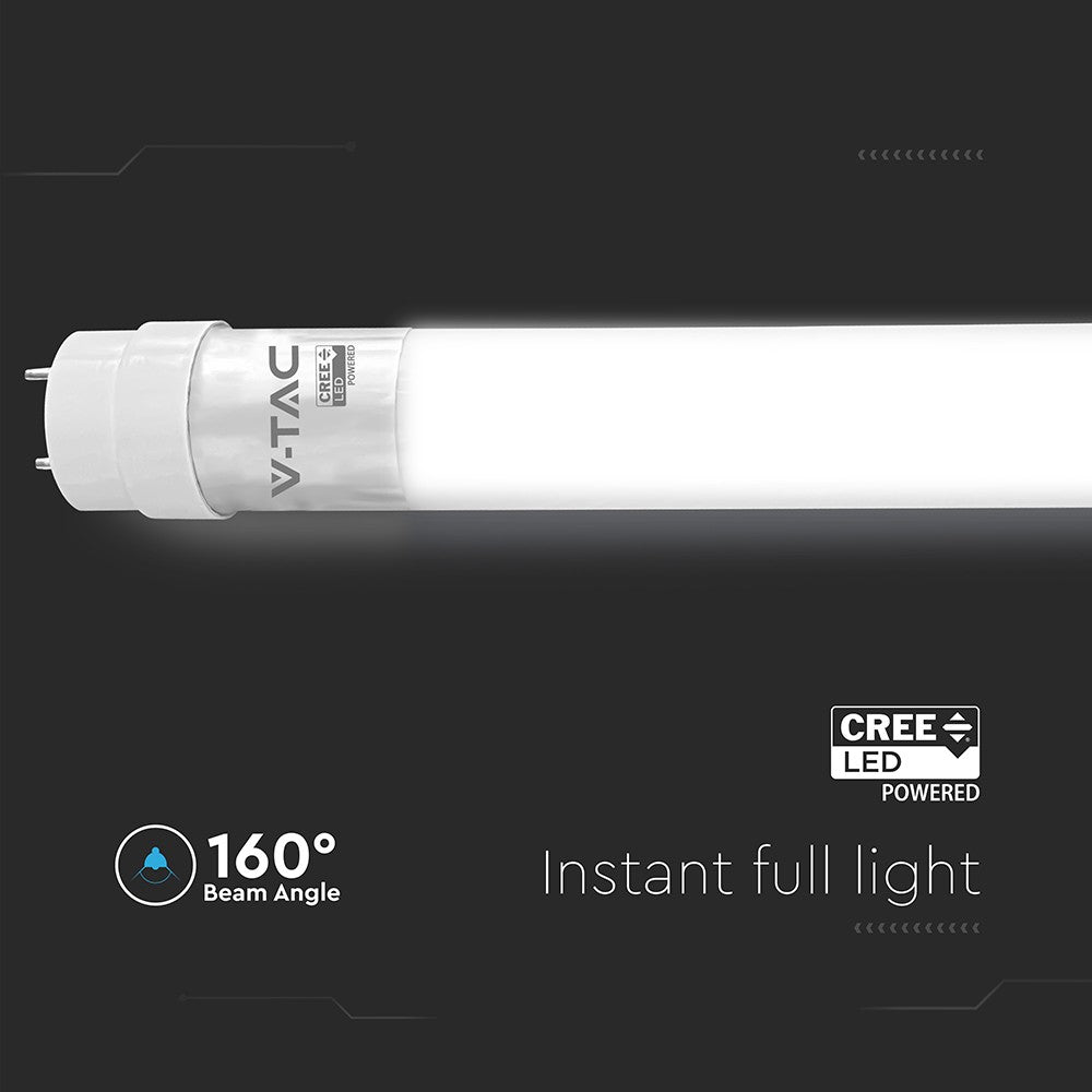 120 cm VT-121 rør 18W T8 - nano plast, Cree chip, 3000K, 6 års garanti
