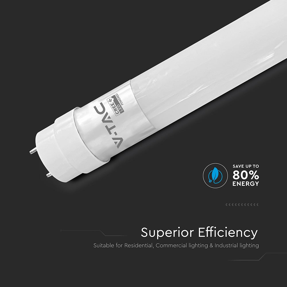 120 cm VT-121 rør 18W T8 - nano plast, Cree chip, 3000K, 6 års garanti