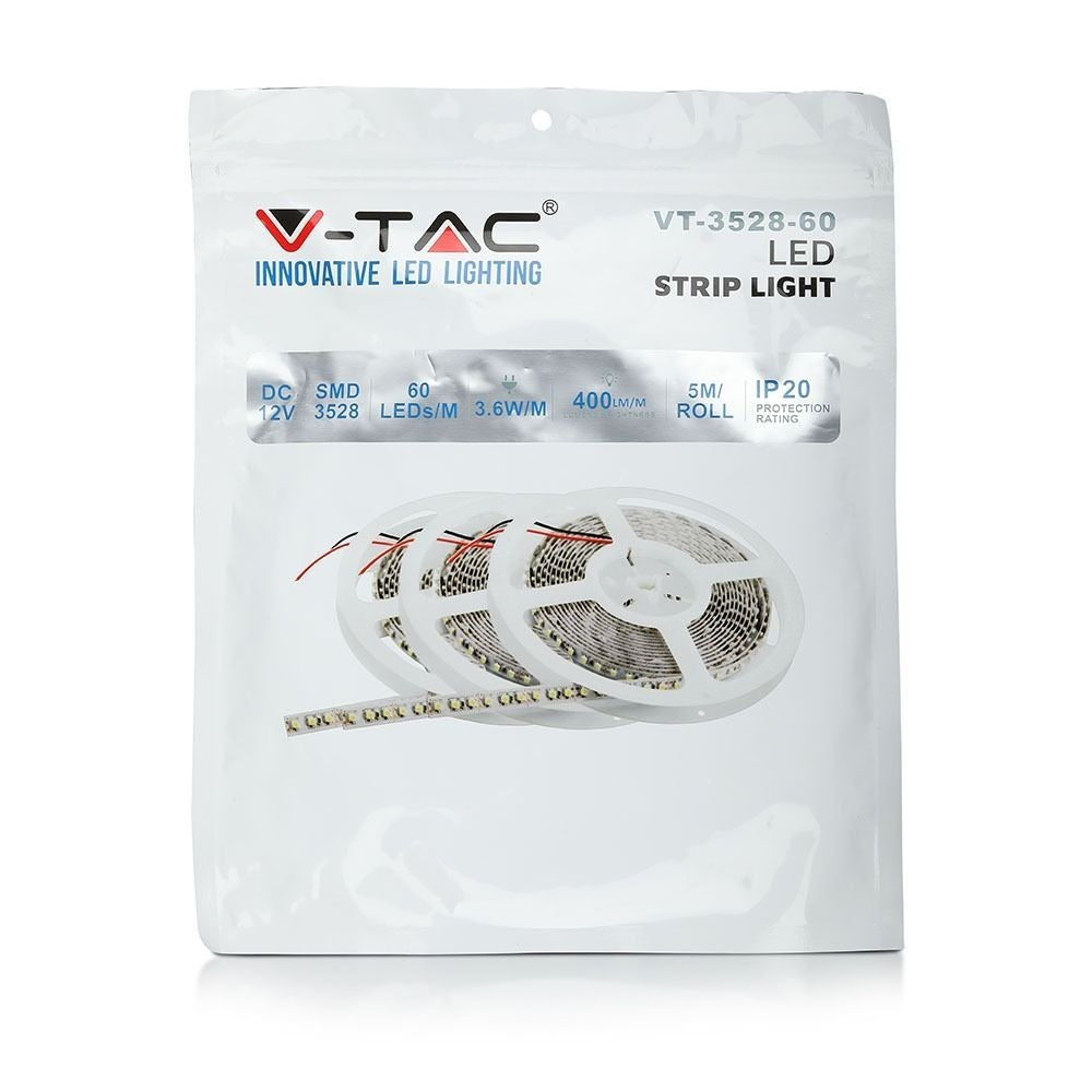 V-Tac 3,6W/m LED strip - 5m, 60 LED pr. meter, Farvet lys