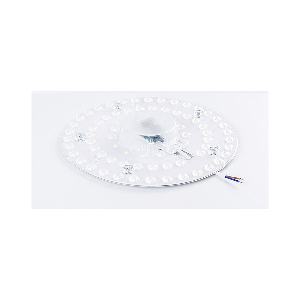 9W LED indsats med linser, flickerfri, Ø12,5 cm, erstatning for G24, cirkelrør og kompaktrør, 230V input, 1000lm, RA80