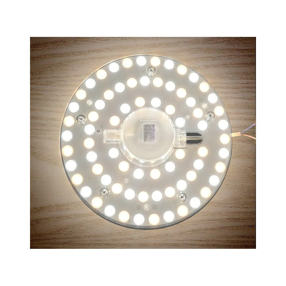 9W LED indsats med linser, flickerfri, Ø12,5 cm, erstatning for G24, cirkelrør og kompaktrør, 230V input, 1000lm, RA80