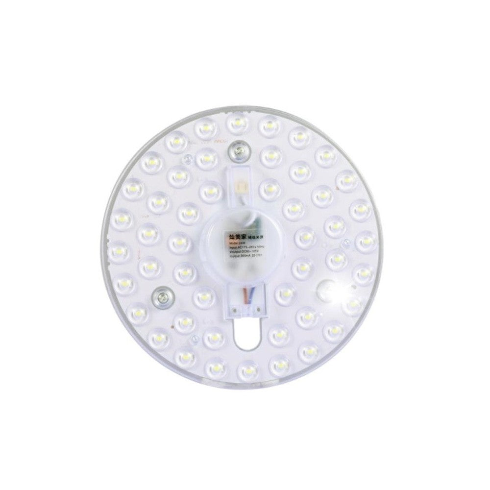 9W LED indsats med linser, flickerfri, Ø12,5 cm, erstatning for G24, cirkelrør og kompaktrør, 230V input, 1000lm, RA80