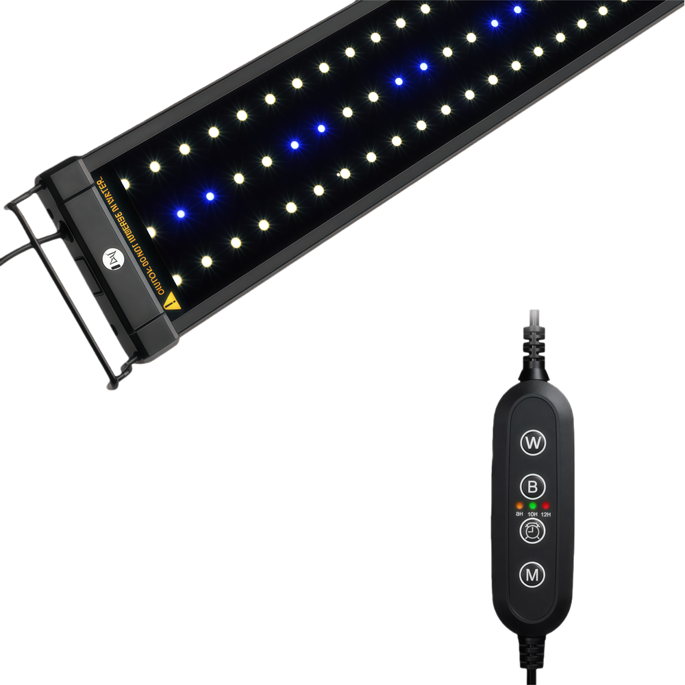 26-50 cm LED Akvarie Armatur, Hvid/Blå Justerbar - 6W, 480lm, 230V