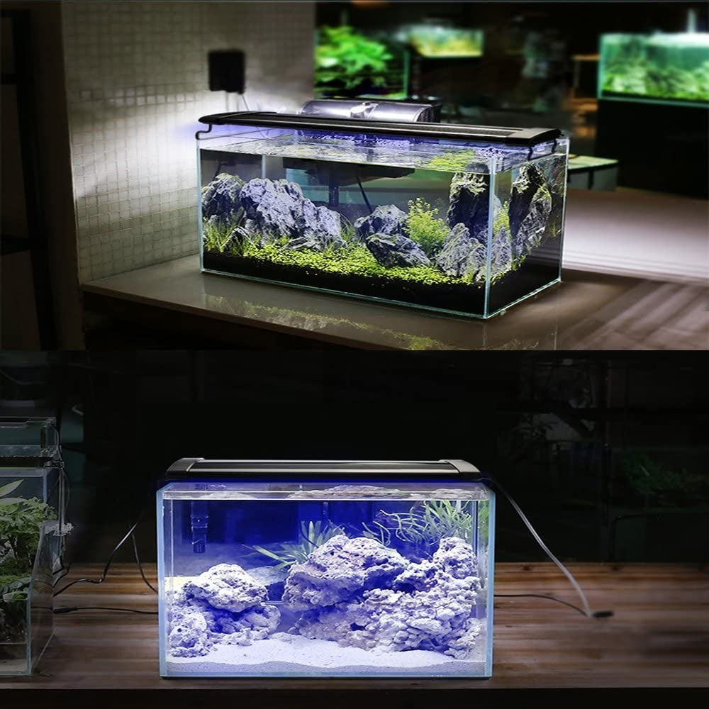 48-70 cm akvariearmatur - 11W LED, hvid/blå, justerbar, 230V, 880lm