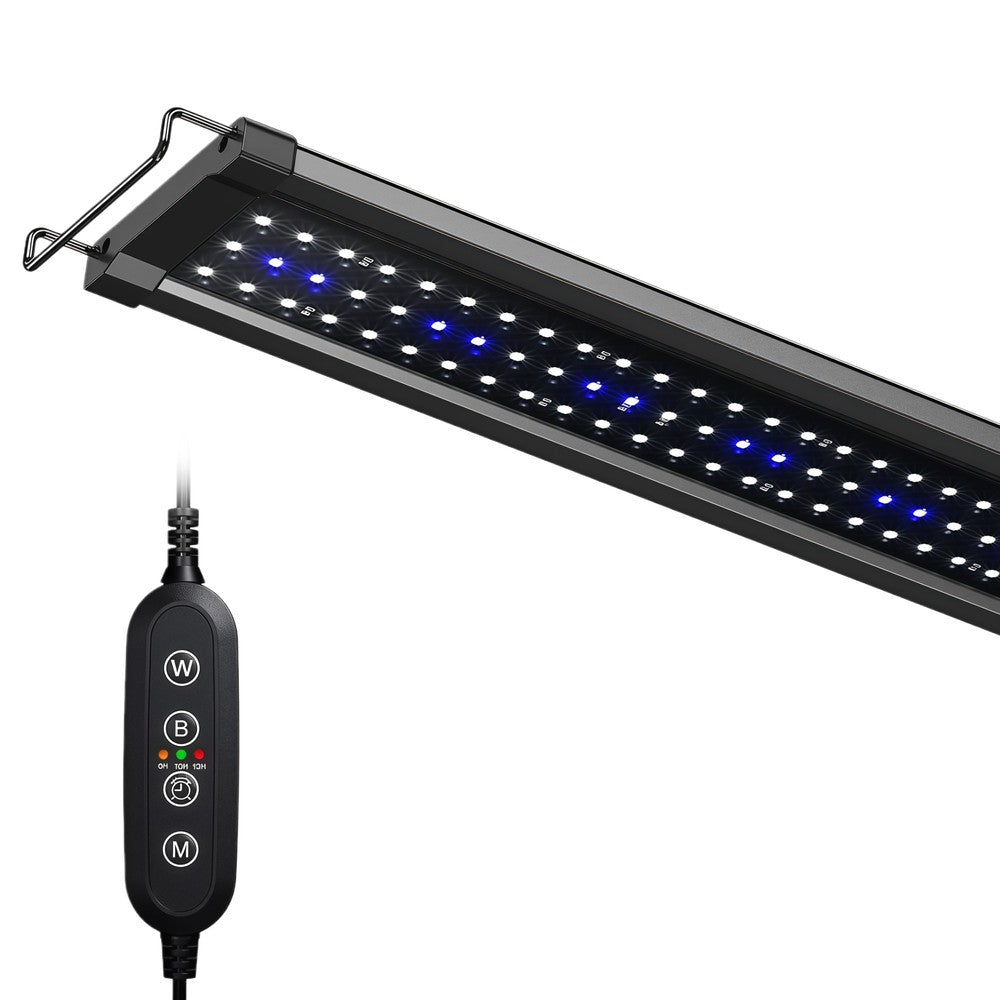Akvarie armatur - 60-80 cm, 18W LED, hvid/blå, justerbar, 230V, 1440lm