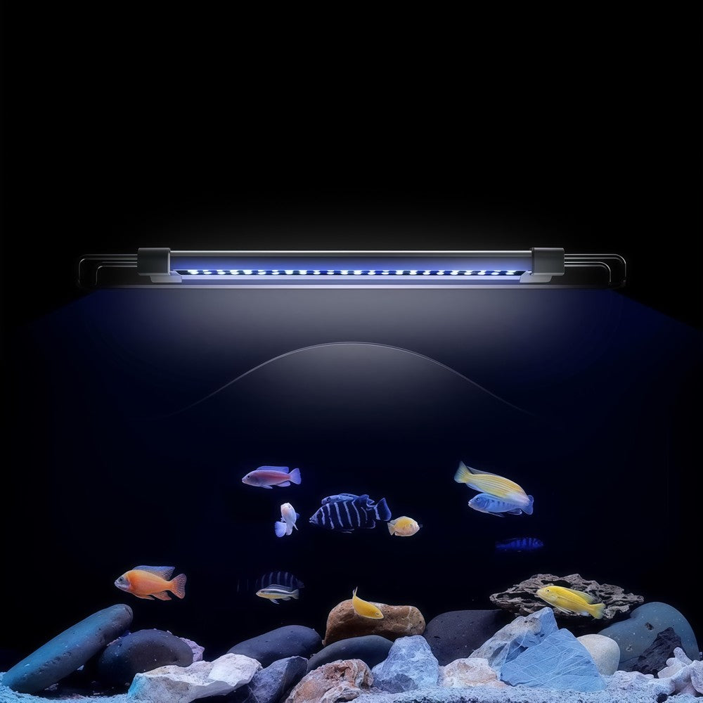 Akvarie armatur - 60-80 cm, 18W LED, hvid/blå, justerbar, 230V, 1440lm