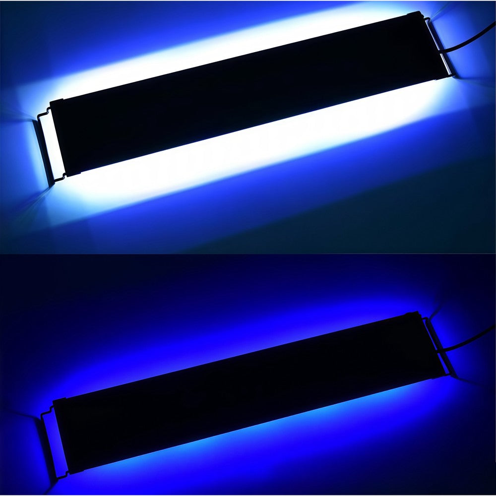 Akvarie armatur - 60-80 cm, 18W LED, hvid/blå, justerbar, 230V, 1440lm