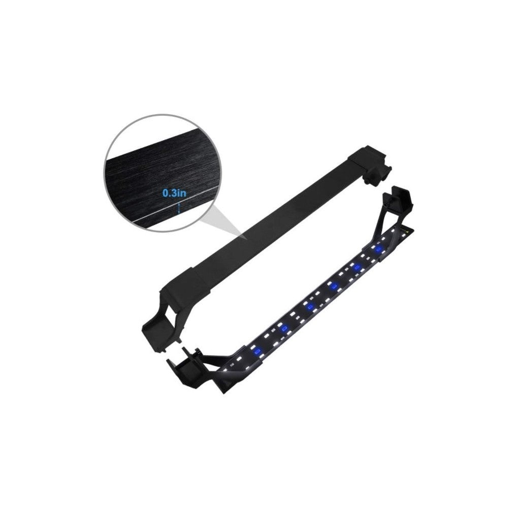 LED Akvariearmatur - Justerbar, Hvid/Blå, 20W, 73-93cm, 1600lm