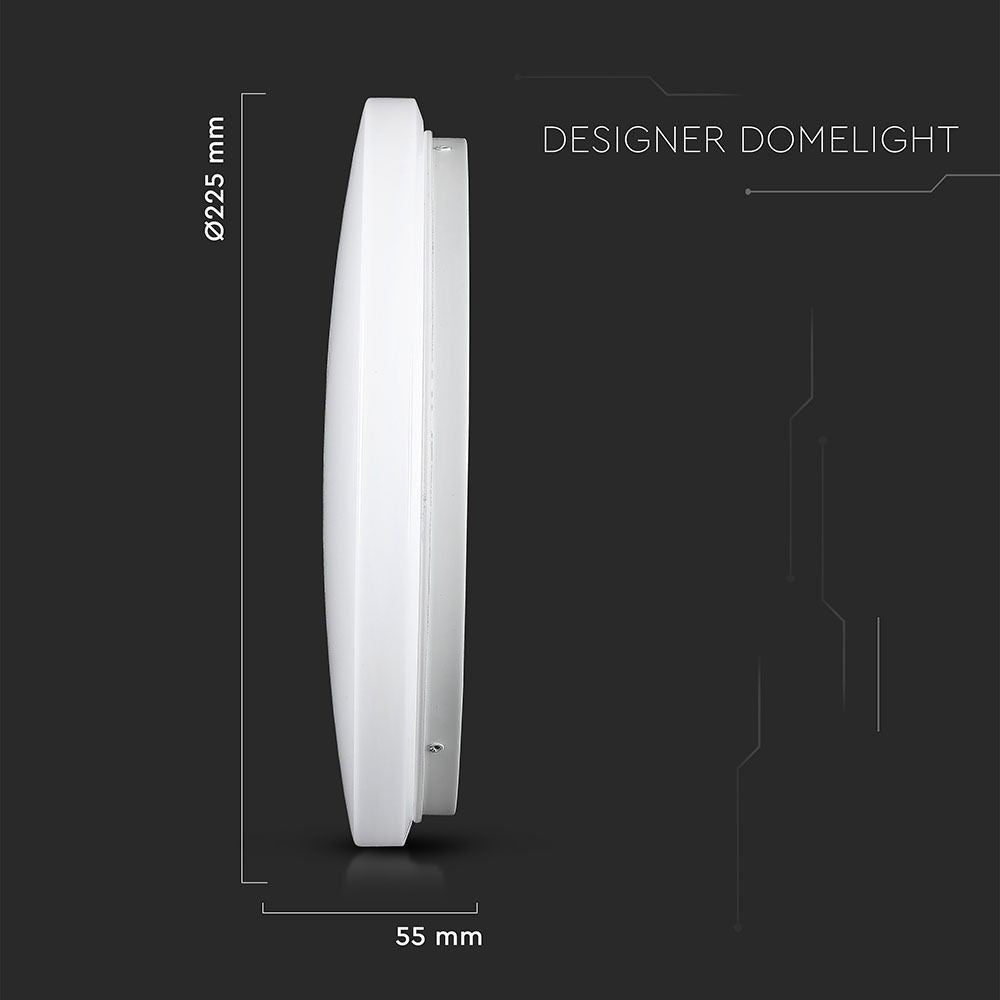 V-Tac rund 12W LED loftslampe - 3i1 lysfarve, Ø25,5cm, inkl. lyskilde