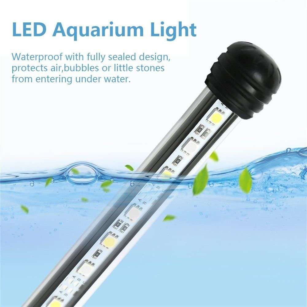 62 cm Akvarie Armatur, 7W LED, Hvid/Blå, Sugekopper, IP67, 420lm