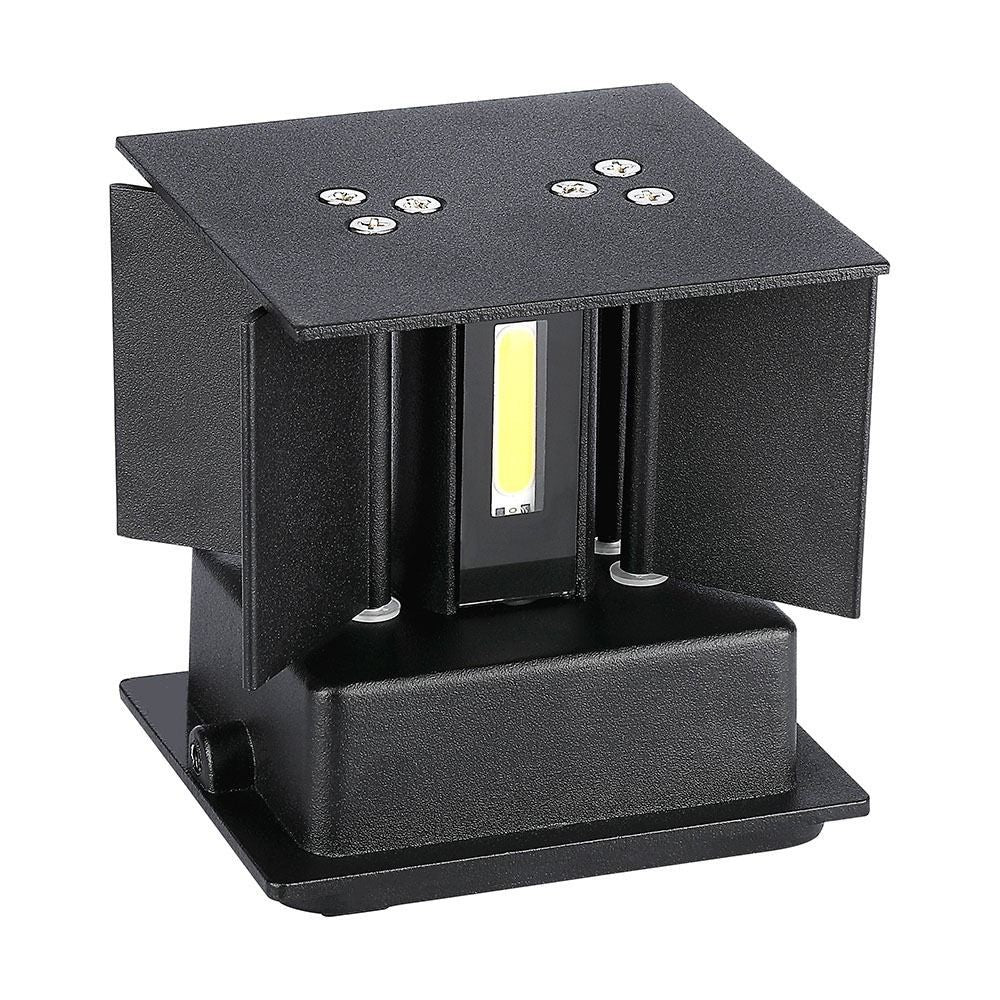 V-Tac 12W LED Væglampe - Firkantet, Justerbar Spredning, IP65 Udendørs, 230V, Inkl. Lyskilde