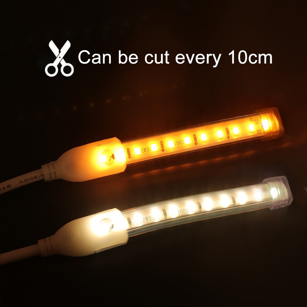 5 m LED strip (Type X-2) - 230V, vandtæt, IP67, 100 LED, 10W/m, klippes hver 10cm