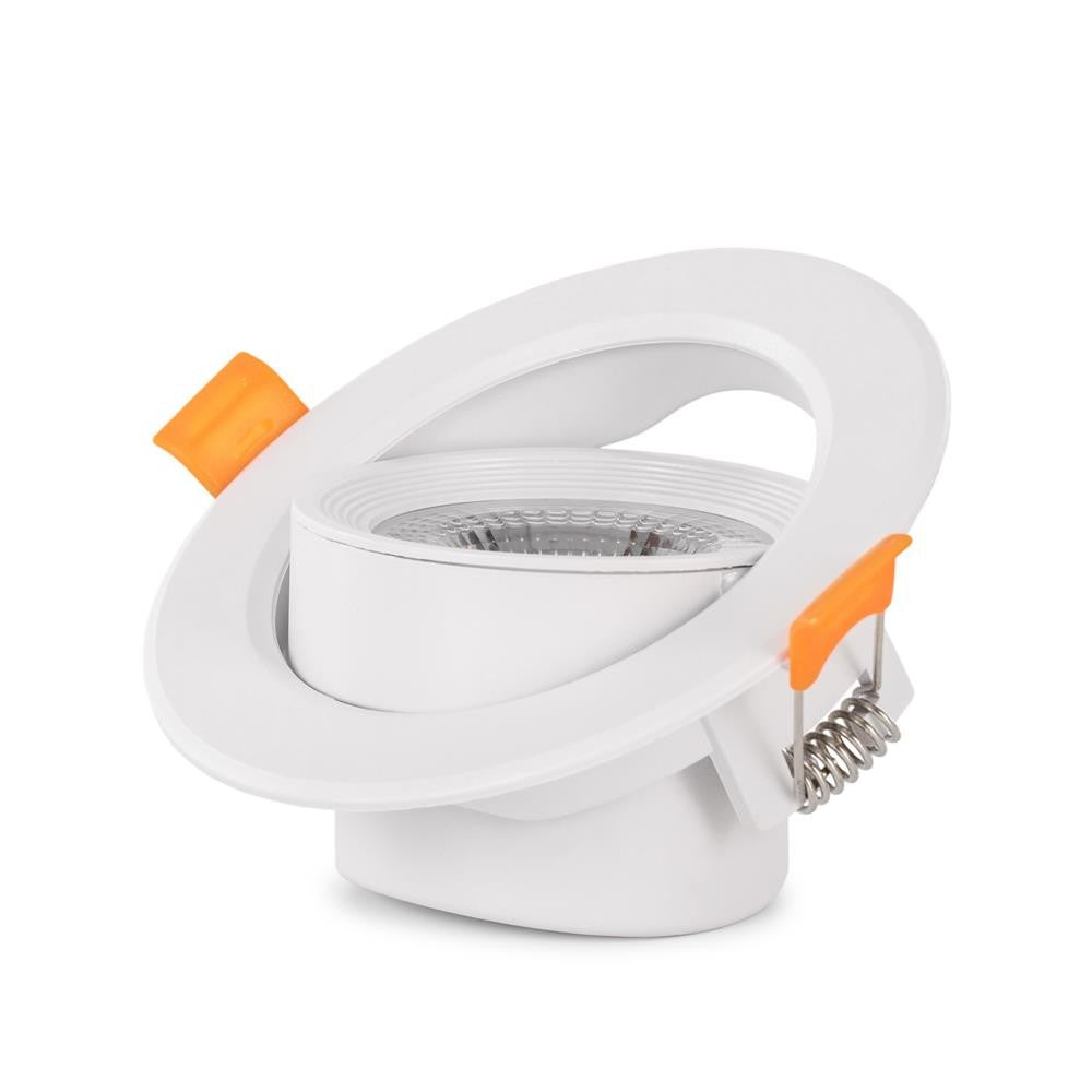 7W LED indbygningsspot - Ø7,5 cm hul, Ø9 cm mål, indbygget driver, 230V, 550lm, RA80