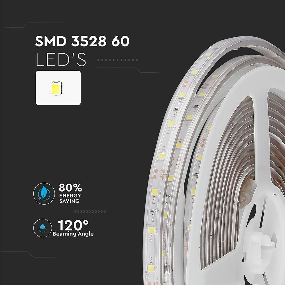 V-Tac Vandtæt LED Strip, 5m, Farvet lys, 60 LED/m, Grøn/Rød/Blå