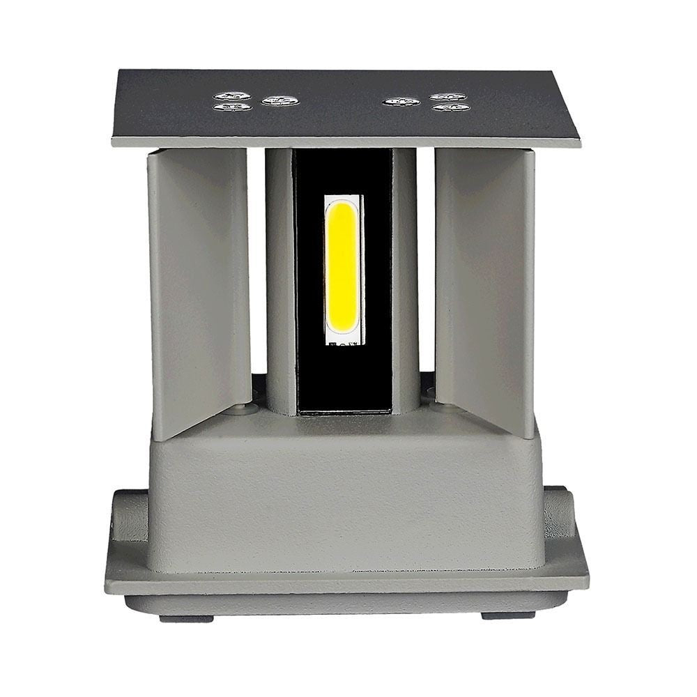 V-Tac 12W LED grå væglampe - Firkantet, justerbar spredning, IP65 udendørs, 230V inkl. lyskilde