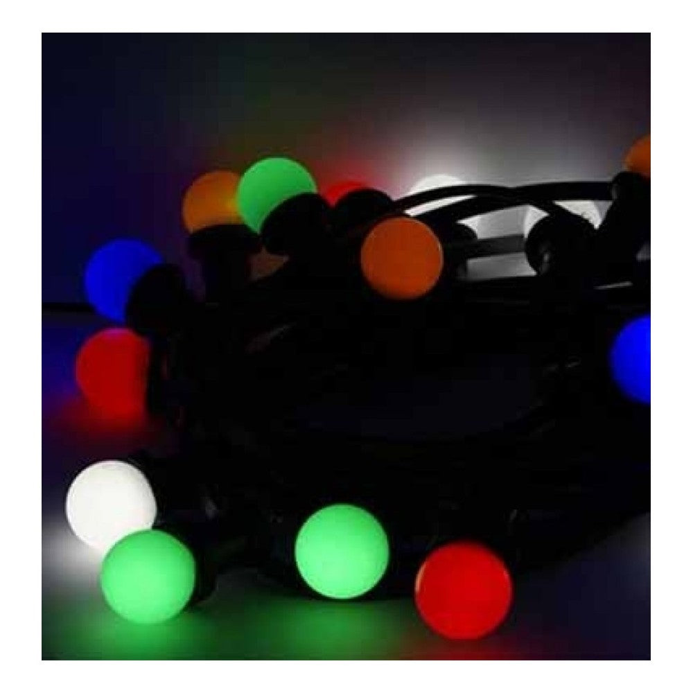 V-Tac LED lyskæde 5m med 10 stk. 0,5W RGB pærer inkl. lyskilde - 230V, 5W, 300lm